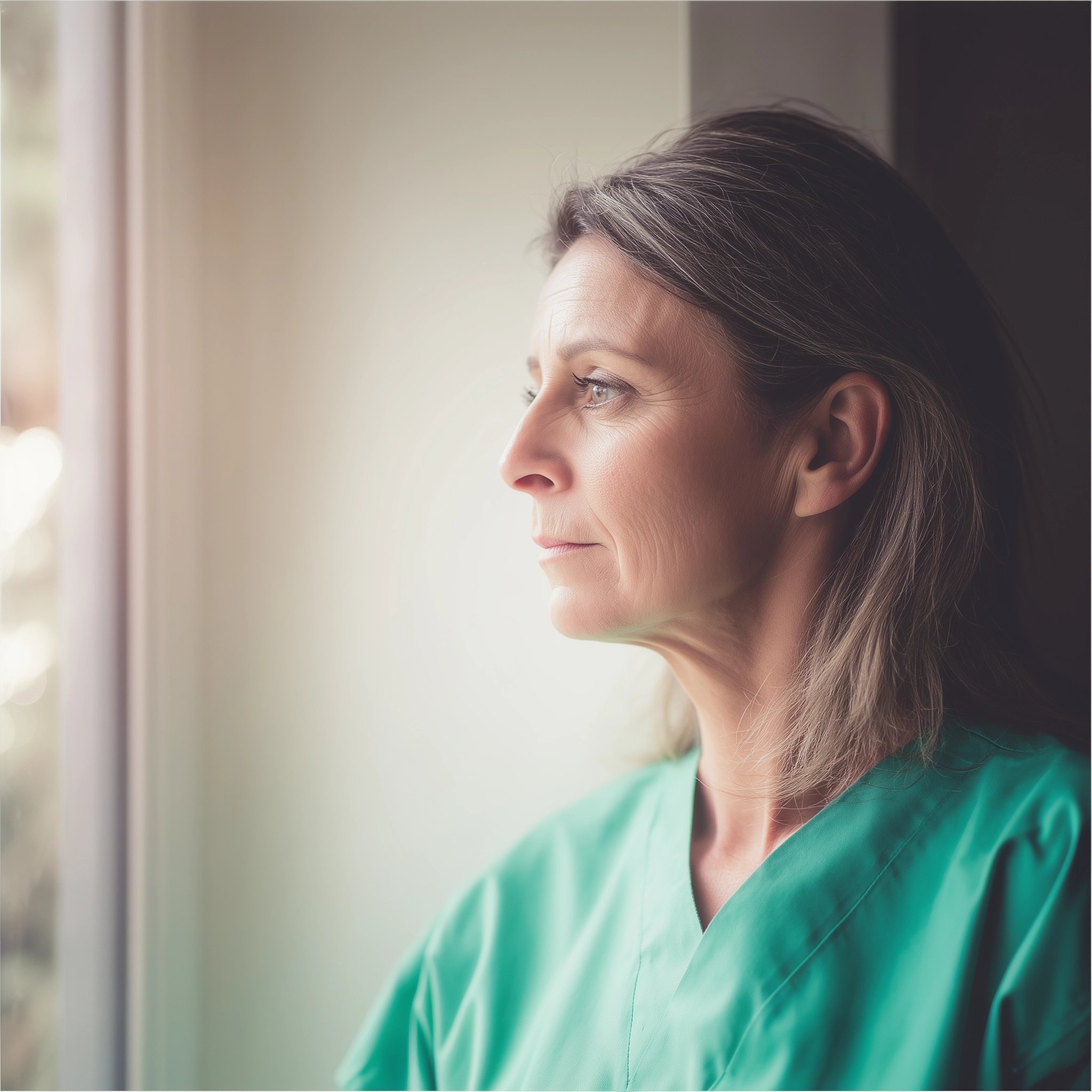 Krankenschwester am Fenster